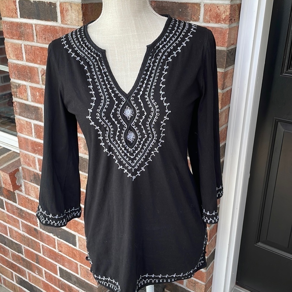 Lucky Brand Tunic With Sparkle Embroidery